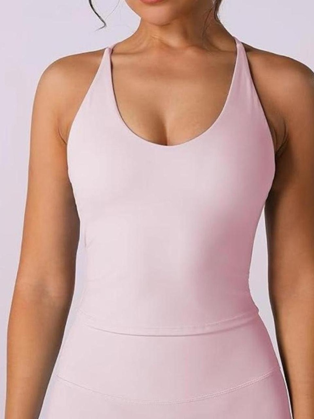 Light Pink Longline Workout Tank